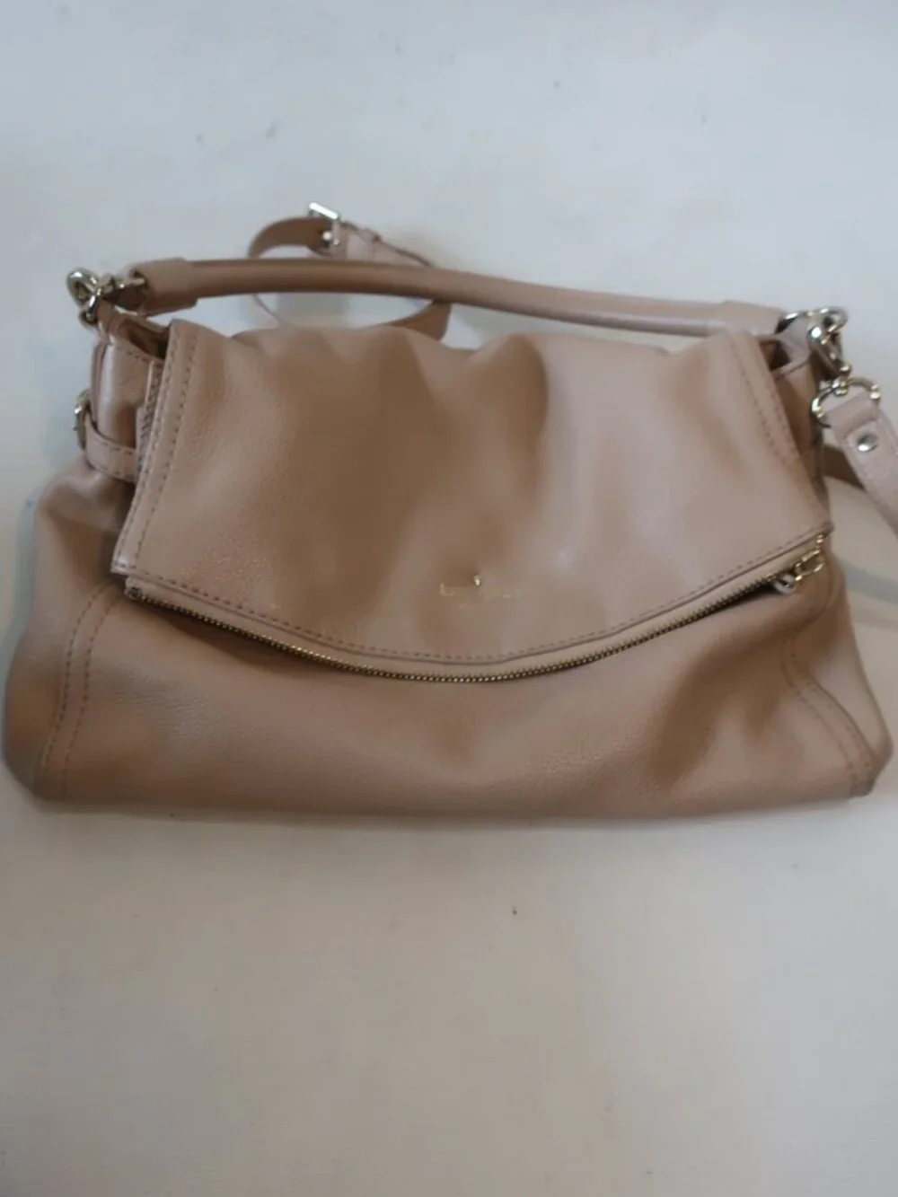 Women Kate Spade Beige Leather Crossbody Bag